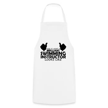 brilliant swimming instructor - Cooking Apron - white - Front - AI Model Male 185 dark (185cm)
