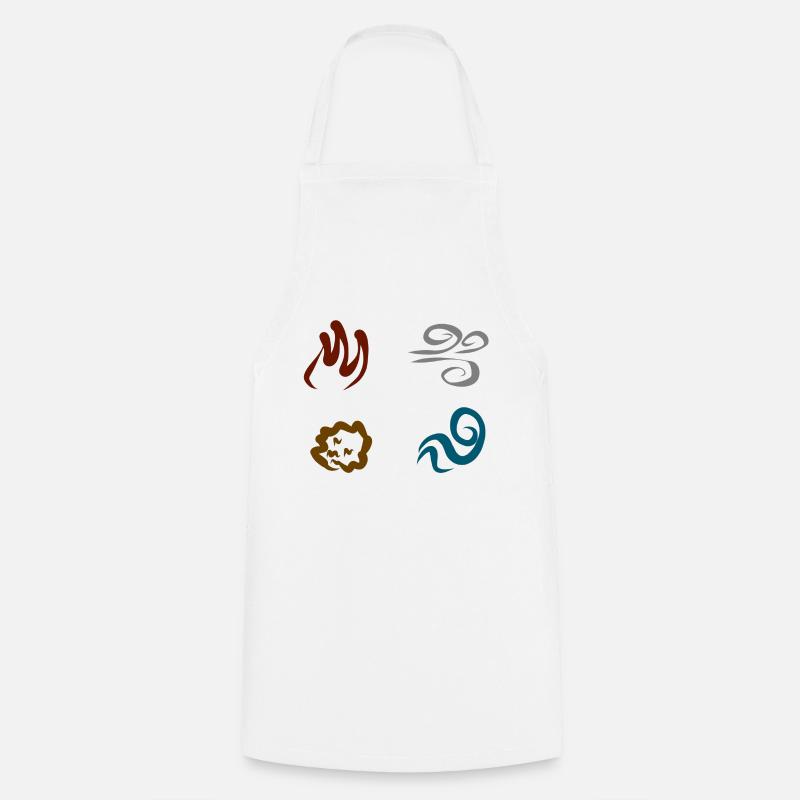 Quatre éléments - Tablier de cuisine - blanc