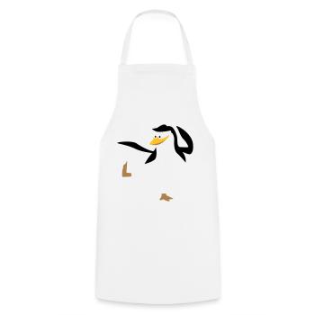 Penguin doing karate sport - Cooking Apron - white - Front - AI Model Male 185 dark (185cm)