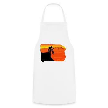 Downhill mountain bike MTB mountain bike mountains - Cooking Apron - white - Front - AI Model Male 185 dark (185cm)