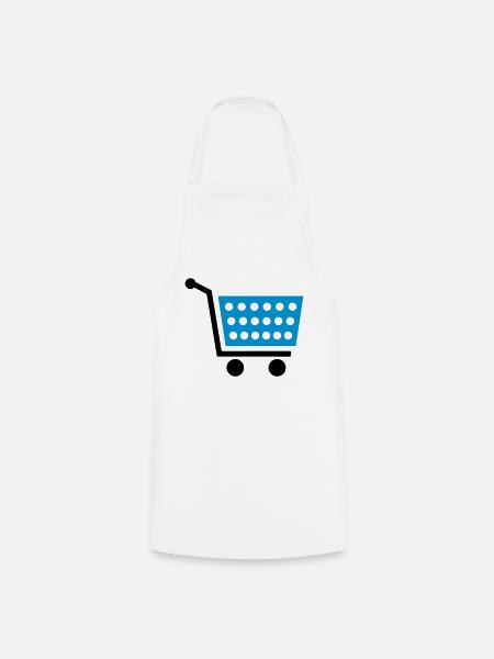 Einkaufswagen - Kochschürze - Weiß