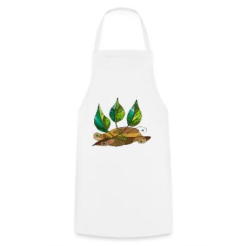 Feuilles - Tablier de cuisine - blanc - Devant - AI Model Male 185 dark (185cm)