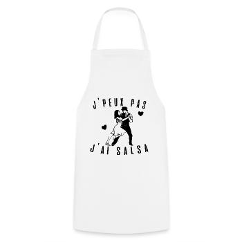 J peux pas j ai Salsa idée cadeau passion danse - Tablier de cuisine - blanc - Devant - AI Model Male 185 dark (185cm)