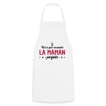 voici à quoi ressemble la maman parfaite - Tablier de cuisine - blanc - Devant - AI Model Male 185 dark (185cm)