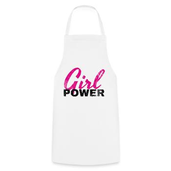 Girl Power - Kochschürze - Weiß - Vorne - AI Model Male 185 dark (185cm)