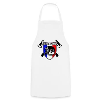Sapeur pompier de France - Tablier de cuisine - blanc - Devant - AI Model Male 185 dark (185cm)