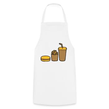 Burger Pommes Cola - Kochschürze - Weiß - Vorne - AI Model Male 185 dark (185cm)