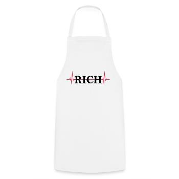 Logo Puls Riche - Tablier de cuisine - blanc - Devant - AI Model Male 185 dark (185cm)