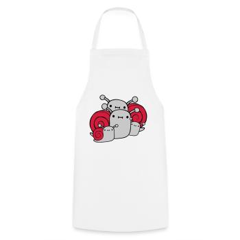 Parents Children Snails - Cooking Apron - white - Front - AI Model Male 185 dark (185cm)