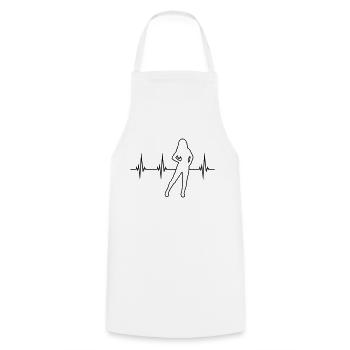 Frequency Hot Girl - Cooking Apron - white - Front - AI Model Male 185 dark (185cm)