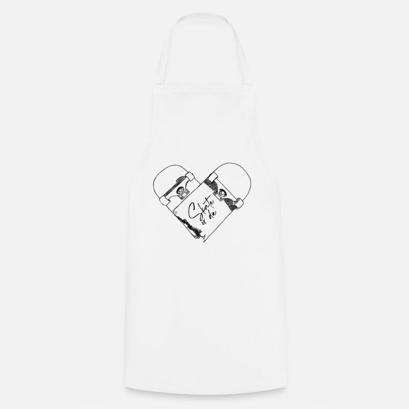 skateboard cassé - Skate or die - Tablier de cuisine - blanc