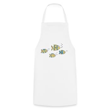 Fische Wasser Meer Graffiti Kinderzeichnung Natur - Kochschürze - Weiß - Vorne - AI Model Male 185 dark (185cm)