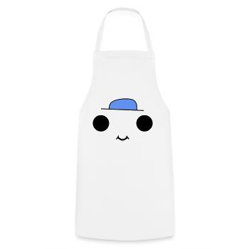 Cute face with a blue hat - Kochschürze - Weiß - Vorne - AI Model Male 185 dark (185cm)