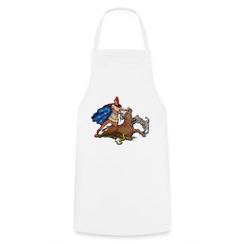 Mithras & Taurus - Cooking Apron - white - Front - AI Model Male 185 dark (185cm)