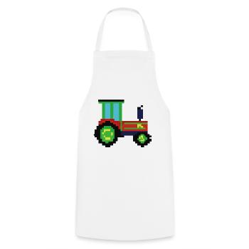 Tractor pixelated gift idea pixel tractor - Cooking Apron - white - Front - AI Model Male 185 dark (185cm)