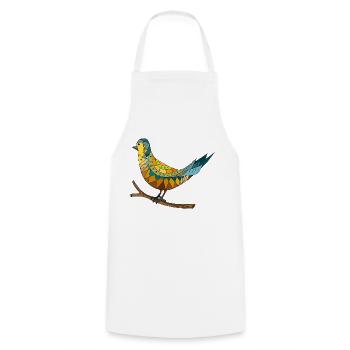 Oiseau - Tablier de cuisine - blanc - Devant - AI Model Male 185 dark (185cm)