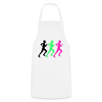 woman running - Kochschürze - Weiß - Vorne - AI Model Male 185 dark (185cm)