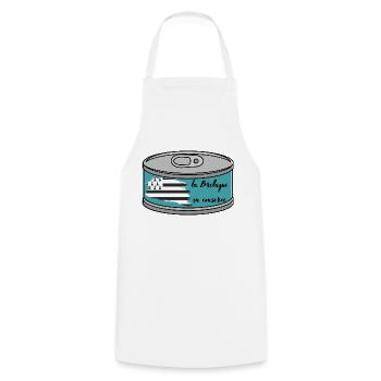 la bretagne sa conserve cadeau homme femme enfant - Tablier de cuisine - blanc - Devant - AI Model Male 185 dark (185cm)