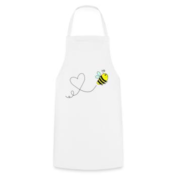 biene comic love 3 - Kochschürze - Weiß - Vorne - AI Model Male 185 dark (185cm)