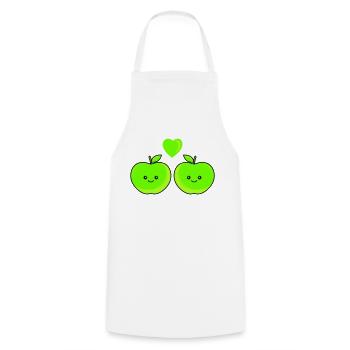 apfel love - Kochschürze - Weiß - Vorne - AI Model Male 185 dark (185cm)