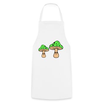 Champignons hypnotiques - Tablier de cuisine - blanc - Devant - AI Model Male 185 dark (185cm)