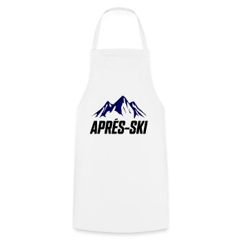 Apres ski berge - Kochschürze - Weiß - Vorne - AI Model Male 185 dark (185cm)