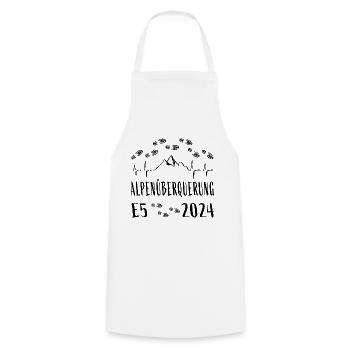 Alpenüberquerung E5 2024 Herzschlag - Kochschürze - Weiß - Vorne - AI Model Male 185 dark (185cm)