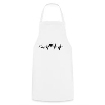 Battement de cœur café - Tablier de cuisine - blanc - Devant - AI Model Male 185 dark (185cm)