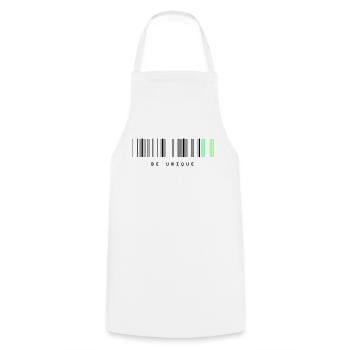 Unique Barcode blk2 - Cooking Apron - white - Front - AI Model Male 185 dark (185cm)