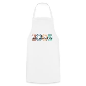 2005 vintage rétro - Tablier de cuisine - blanc - Devant - AI Model Male 185 dark (185cm)