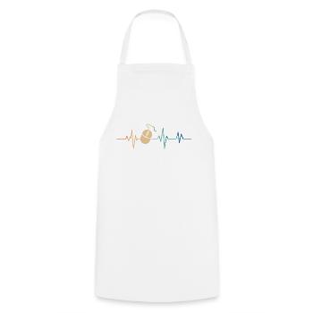 Battement de coeur rétro souris d’ordinateur - Tablier de cuisine - blanc - Devant - AI Model Male 185 dark (185cm)