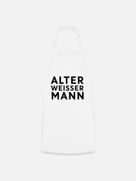 Alter weißer Mann - Kochschürze - Weiß