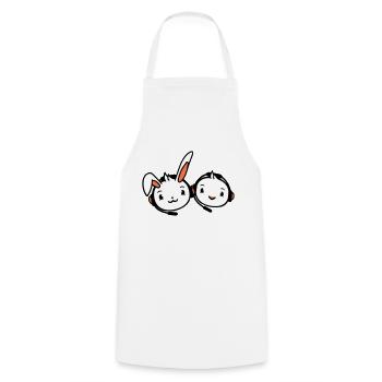 Bunny Bird Chick 2 Gamer Gaming Play Headset - Cooking Apron - white - Front - AI Model Male 185 dark (185cm)