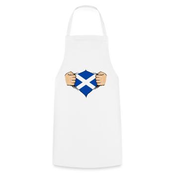 Scotland Flag Design - Cooking Apron - white - Front - AI Model Male 185 dark (185cm)