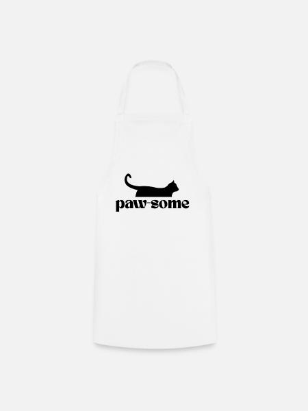 Paw-Some! T shirt for all cat fans - Cooking Apron - white
