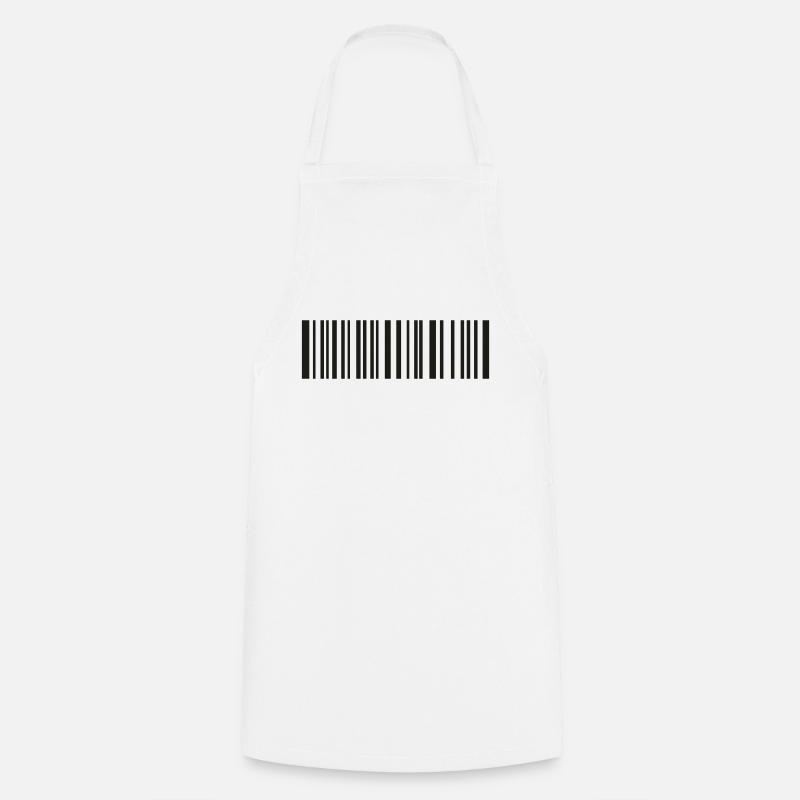 code-barre - Tablier de cuisine - blanc