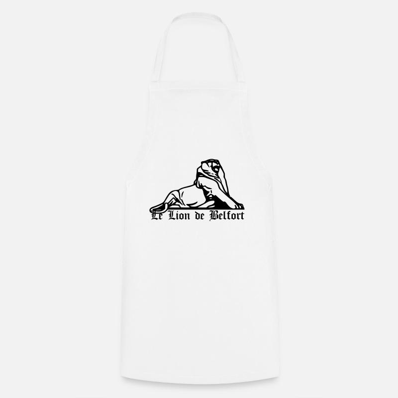 Lion de Belfort + texte gothique - Tablier de cuisine - blanc