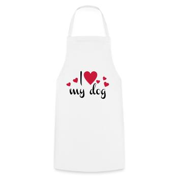 dog - Cooking Apron - white - Front - AI Model Male 185 dark (185cm)