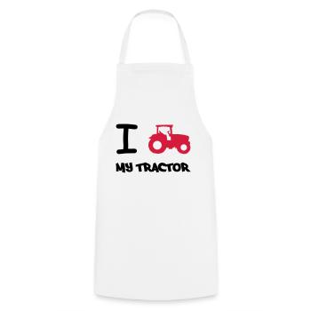 i_love_my_tractor - Kochschürze - Weiß - Vorne - AI Model Male 185 dark (185cm)