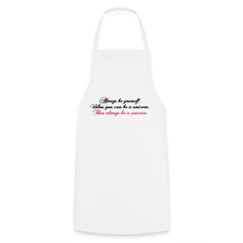 always be yourself unicorn funny text - Kochschürze - Weiß - Vorne - AI Model Male 185 dark (185cm)
