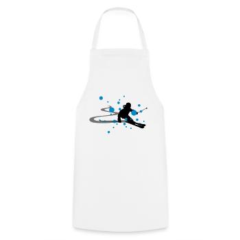 Winter - Skifahrer - Kochschürze - Weiß - Vorne - AI Model Male 185 dark (185cm)