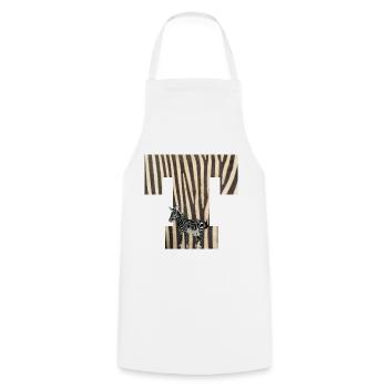 zebra t - Kochschürze - Weiß - Vorne - AI Model Male 185 dark (185cm)