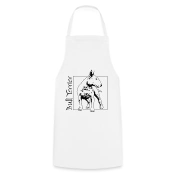 BULL TERRIER dog portrait Wilsigns dog dogs - Cooking Apron - white - Front - AI Model Male 185 dark (185cm)