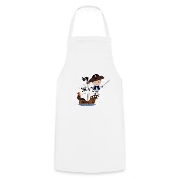 Pirate ship - Cooking Apron - white - Front - AI Model Male 185 dark (185cm)