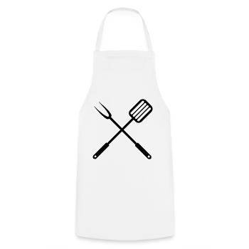 grilling - Cooking Apron - white - Front - AI Model Male 185 dark (185cm)