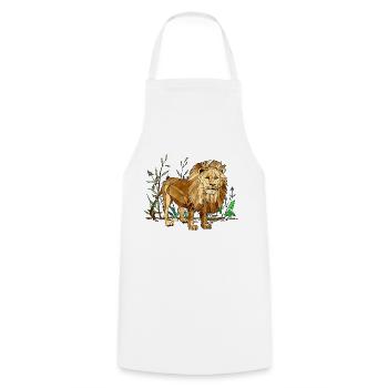 Lion - Tablier de cuisine - blanc - Devant - AI Model Male 185 dark (185cm)