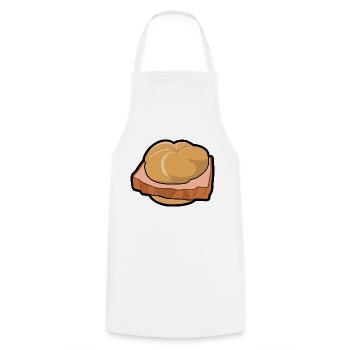 liver cheese roll - Cooking Apron - white - Front - AI Model Male 185 dark (185cm)