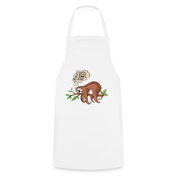 exces sommeil fatigue paresseux dessin humour - Tablier de cuisine - blanc - Devant - AI Model Male 185 dark (185cm)