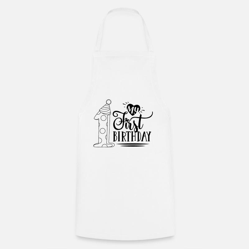 My First Birthday black - Cooking Apron - white
