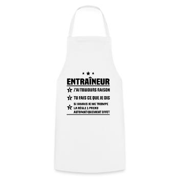 Sport Cadeau Handball Football Rugby Entraîneur - Tablier de cuisine - blanc - Devant - AI Model Male 185 dark (185cm)